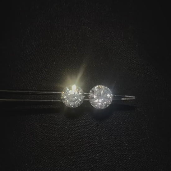 Round 4 Prong Lab-Diamond Stud Earrings